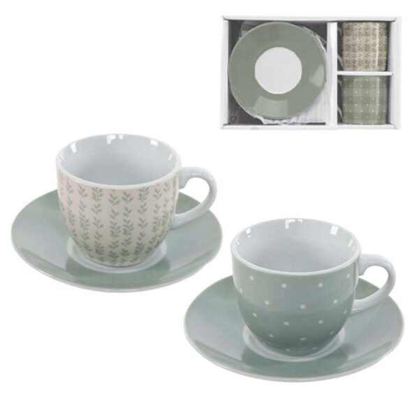 Juego de café para dos personas con tazas y platos