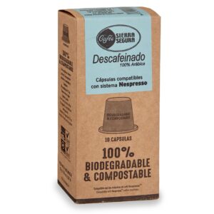 Cápsulas de descafeinado 100% arábica compatibles con Nespresso