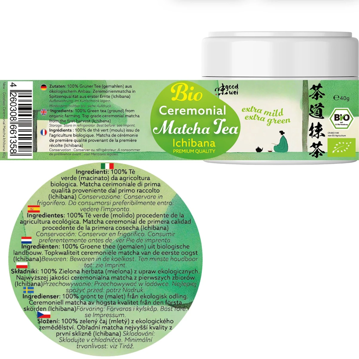 Té Matcha Orgánico Ichibana grado ceremonial - Imagen 3
